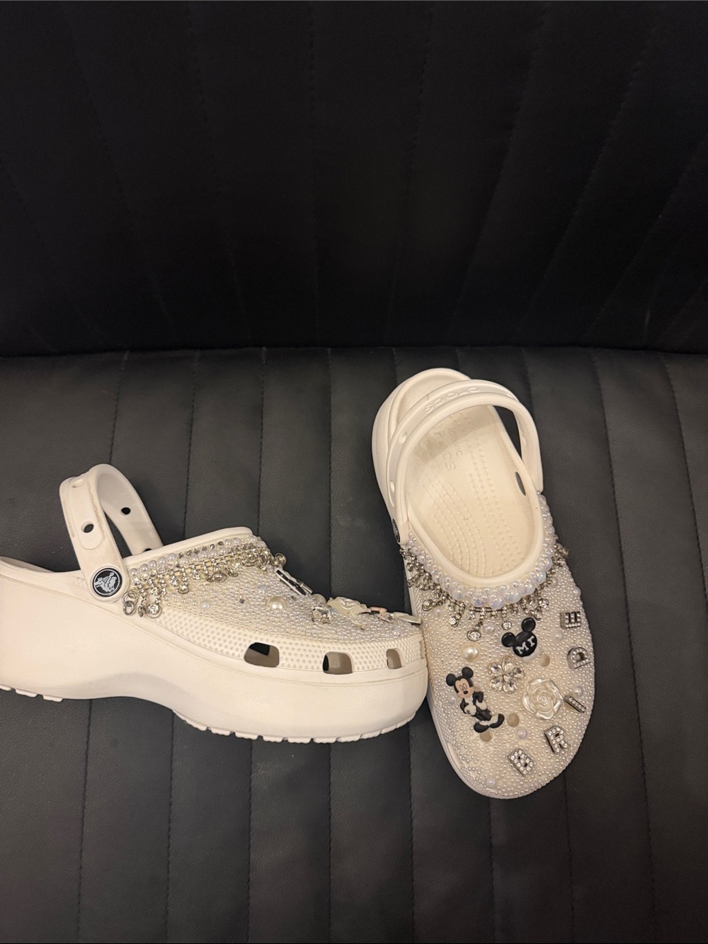 Women- Disney Wedding-Decorative Slip-On Platform Crocs with Crystal Charms - Picture 2 of 2